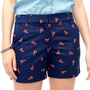 J. Crew Navy and Red Lobster Print Women Shorts